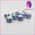 12 mm blue plum flower ceramic beads scattered beads